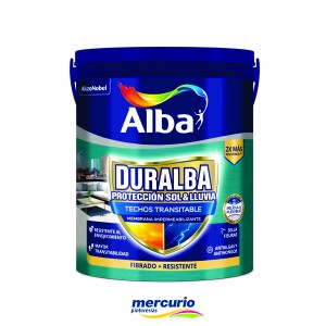 IMPERMEABILIZANTE PARA TECHOS DURALBA FIBRADO SATINADO BLANCO X 10